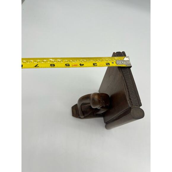 Man Modern Abstract Art Wood Sculture Thinking Book End Tranquility Handcrafted - Picture 14 of 16